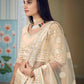 Rajwada Women Beige Stunning Semi Stitched Lehenga With Unstitched Blouse