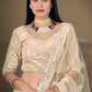 Rajwada Women Beige Stunning Semi Stitched Lehenga With Unstitched Blouse