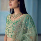 Rajwada Women Green Sequins Sassy Semi Stitched Lehenga With Unstitched Blouse