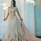 Rajwada Women Grey Designer Semi Stitched Lehenga With Unstitched Blouse