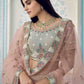 Rajwada Women Grey Designer Semi Stitched Lehenga With Unstitched Blouse