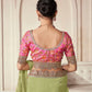 Rajwada Light Green Organza Embroidered Saree With Unstitched Blouse For Women