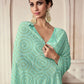 Rajwada Sea Green Georgette Embroidered Saree With Unstitched Blouse For Women