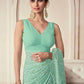 Rajwada Sea Green Georgette Embroidered Saree With Unstitched Blouse For Women
