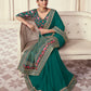 Rajwada Dark Green Organza Embroidered Saree With Unstitched Blouse For Women