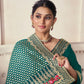 Rajwada Dark Green Organza Embroidered Saree With Unstitched Blouse For Women