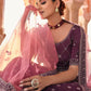 Rajwada Purple Embroidered Crepe Semi Stitched Lehenga With Blouse For Women
