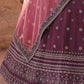 Rajwada Purple Embroidered Crepe Semi Stitched Lehenga With Blouse For Women