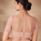 Rajwada Peach Net Embroidered Saree With Unstitched Blouse For Women