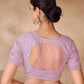 Rajwada Purple Net Embroidered Saree With Unstitched Blouse For Women