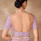 Rajwada Purple Net Embroidered Saree With Unstitched Blouse For Women