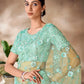 Rajwada Green Net Embroidered Saree With Unstitched Blouse For Women