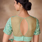 Rajwada Green Net Embroidered Saree With Unstitched Blouse For Women