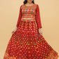 Rajwada Red Embroidered Georgette Stitched Lehenga With Blouse For Women