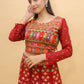 Rajwada Red Embroidered Georgette Stitched Lehenga With Blouse For Women