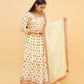 Rajwada Off White Embroidered Chinon Stitched Lehenga With Blouse For Women