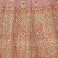 Rajwada Women Pink Organza Semi Stitched Lehenga With Unstitched Blouse