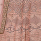 Rajwada Women Peach Crepe Semi Stitched Lehenga With Unstitched Blouse