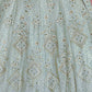 Rajwada Women Light Blue Embroidered Crepe Semi Stitched Lehenga With Unstitched Blouse