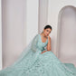 Rajwada Sea Green Net Embellished Semi Stitched Lehenga With Unstitched Blouse For Women