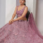 Rajwada Purple Net Embellished Semi Stitched Lehenga With Unstitched Blouse For Women