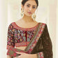Rajwada Women Olive Organza Embroidered Saree With Unstitched Blouse