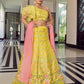 Rajwada Women Designer Yellow Art Silk Semi Stitched Lehenga With Unstitched Blouse