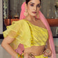Rajwada Women Designer Yellow Art Silk Semi Stitched Lehenga With Unstitched Blouse