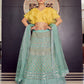 Rajwada Women Sea Green Stunning Semi Stitched Lehenga With  Unstitched Blouse