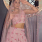 Rajwada Women Designer Pink Semi Stitched Lehenga With Unstitched Blouse