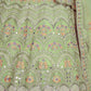 Rajwada Women Green Embroidered Organza Semi Stitched Lehenga With Unstitched Blouse