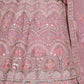 Rajwada Women Pink Embroidered Organza Semi Stitched Lehenga With Unstitched Blouse