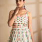 Rajwada Women Sea Green Embroidered Georgette Semi Stitched Lehenga With Unstitched Blouse