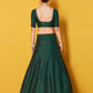 Rajwada Green Embellished Art Silk Semi Stitched Lehenga With Blouse For Women