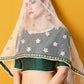 Rajwada Green Embellished Art Silk Semi Stitched Lehenga With Blouse For Women
