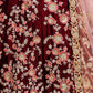 Rajwada Women Maroon Embroidered Semi Stitched Lehenga With Unstitched Blouse