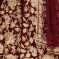 Rajwada Women Maroon Embroidered Semi Stitched Lehenga With Unstitched Blouse
