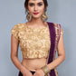 Rajwada Women Voilet Embroidered Semi Stitched Lehenga With Unstitched Blouse