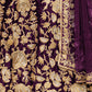 Rajwada Women Voilet Embroidered Semi Stitched Lehenga With Unstitched Blouse