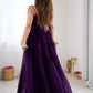 Rajwada Dark Purple Georgette Embroidered Gown For Women