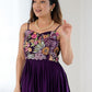 Rajwada Dark Purple Georgette Embroidered Gown For Women