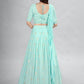 Rajwada Blue Georgette Printed Semi Stitched Lehenga With Unstitched Blouse For Women
