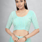 Rajwada Blue Georgette Printed Semi Stitched Lehenga With Unstitched Blouse For Women
