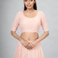 Rajwada Peach Georgette Printed Semi Stitched Lehenga With Unstitched Blouse For Women