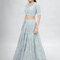 Rajwada Grey Georgette Printed Semi Stitched Lehenga With Unstitched Blouse For Women