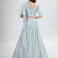 Rajwada Grey Georgette Printed Semi Stitched Lehenga With Unstitched Blouse For Women