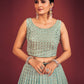 Rajwada Light Blue Georgette Embellished Stitched Lehenga Set For Women