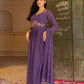 Rajwada Dusty Purple Georgette Sequins Embroidered Stitched Gown For Women