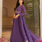 Rajwada Dusty Purple Georgette Sequins Embroidered Stitched Gown For Women