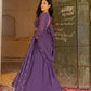 Rajwada Dusty Purple Georgette Sequins Embroidered Stitched Gown For Women